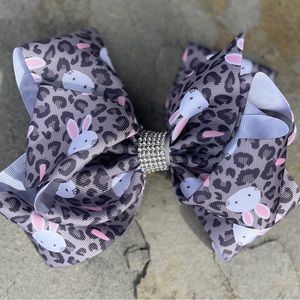 Girls 7” Hair Bow With Rhinestone Detail